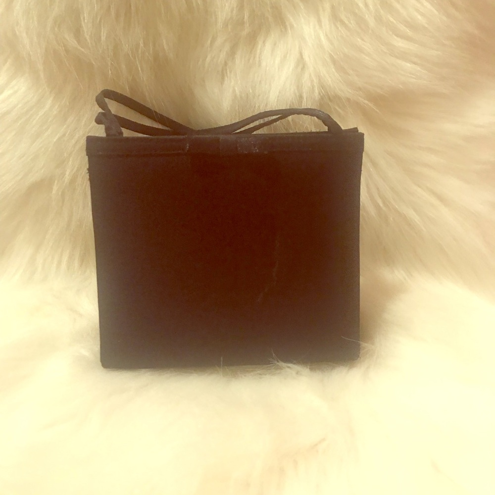 Black satin mini purse